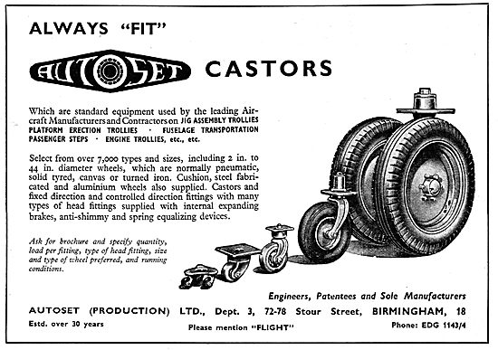 Autoset Ground Equipment Castors                                 