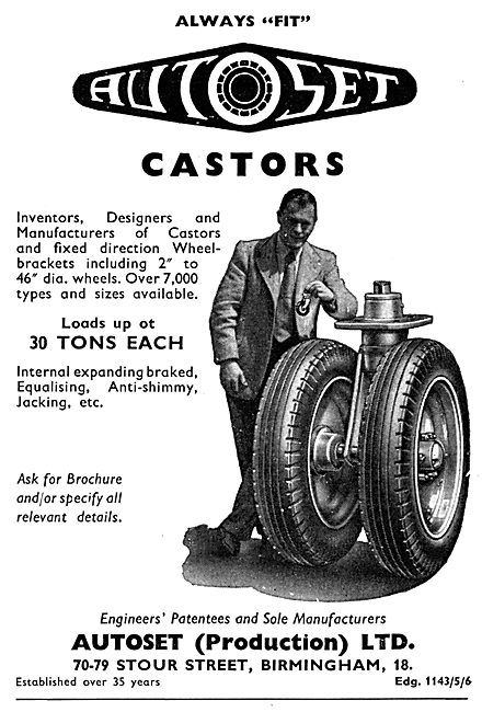 Autoset Wheels & Castors For Ground Equipment                    