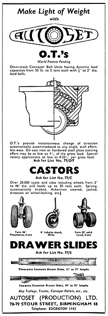 Autoset Castors & Conveyer Belt Equipment                        