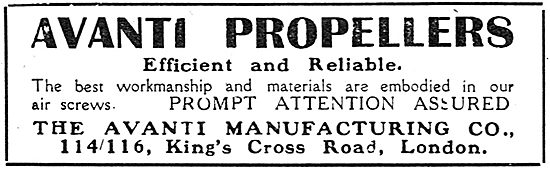 The Avanti Manufacturing Co. Avanti Aeroplane Propellers         