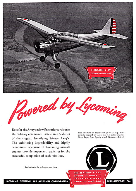 The Aviation Corporation Lycoming Division. 1942                 