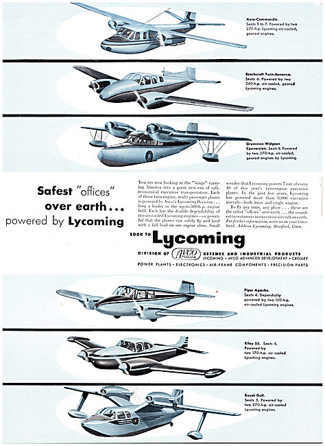 Avco Lycoming Aero Engines 1955                                  
