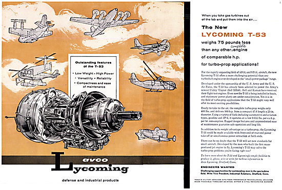 Avco Lycoming T-53 Aero Engines                                  