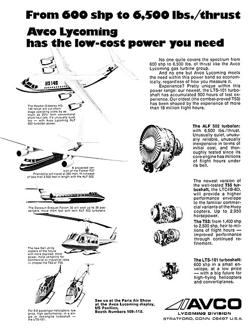 Avco Lycoming Aircraft Engines1973                               