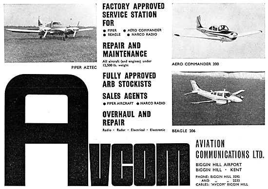 Avcom Biggin Hill. Avionics Sales & Service 1967                 