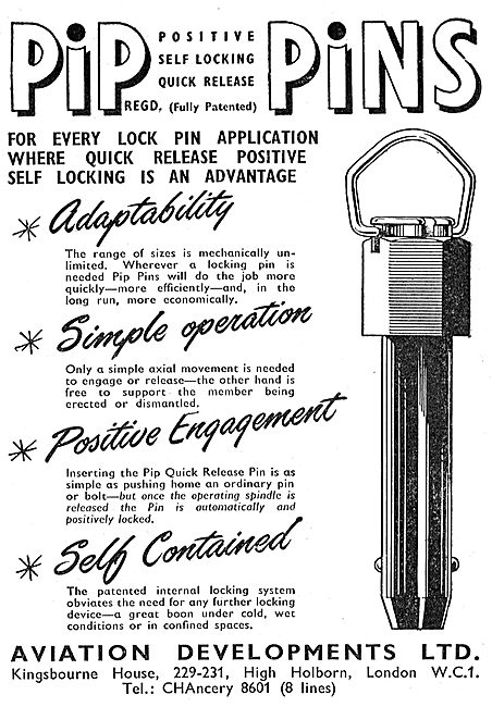 Aviation Developments - Pip PIns Fasteners                       