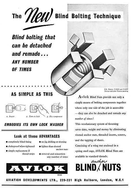 Aviation Developments - AVLOK Blind Bolting Anchor Nuts          