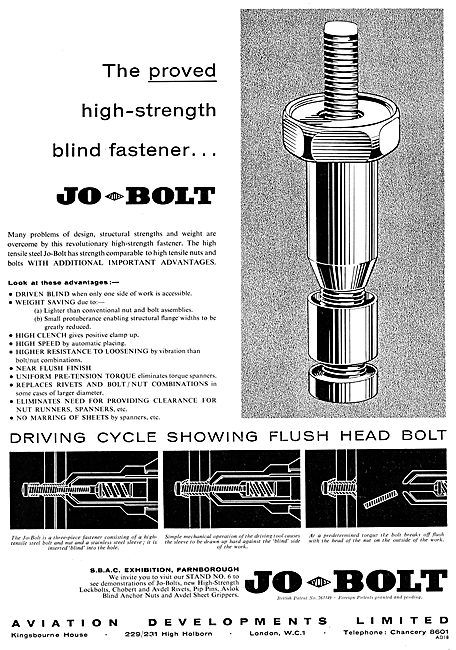 Aviation Developments Avdel Jo-Bolts                             