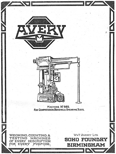 Avery  Machine No 669 For Compression, Bending & Shearing Tests  