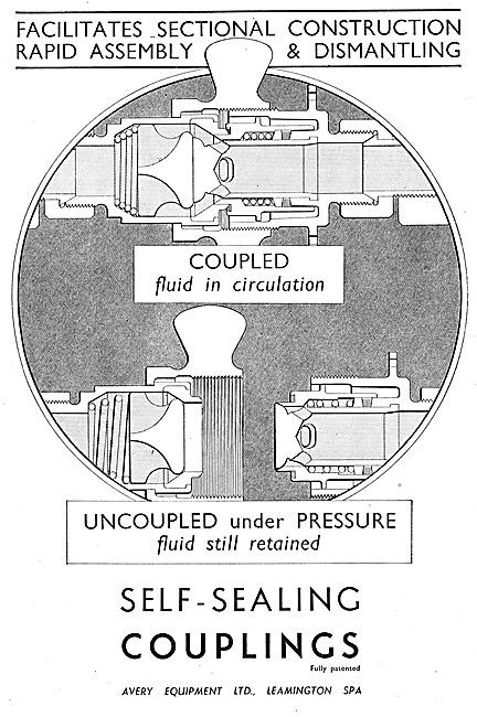Avery Pipe Couplings - Self-Sealing Uncouplers. 1942 Advert      