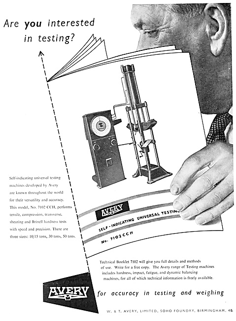 Avery 7102 CCH - Avery Self-Indicating Testing Machine 1953      