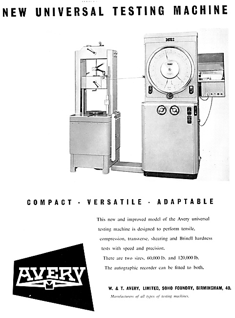Avery Universal Testing Machine - Brinell Hardness Test          