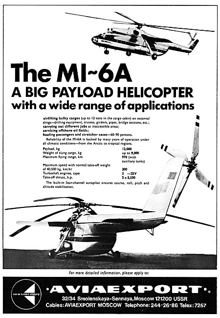 Aviaexport  Mil Mi-6A Helicopter                                 