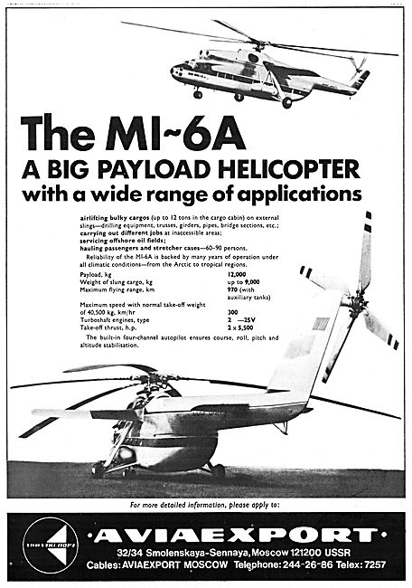 Aviaexport  Mil MI-6A  Helicopter                                