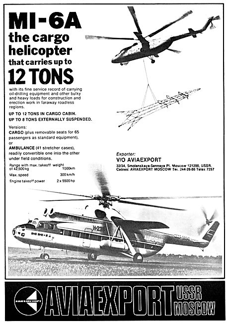 Aviaexport  Mil Mi-6A  Cargo Helicopter                          