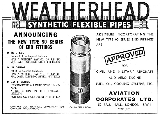 Aviation Corporates: Weatherhead Synthetic Flexible Pipes        
