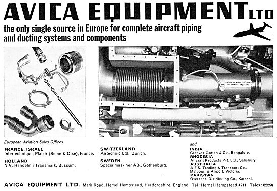 Avica Aircraft Pipework, Accessories & Assemblies                