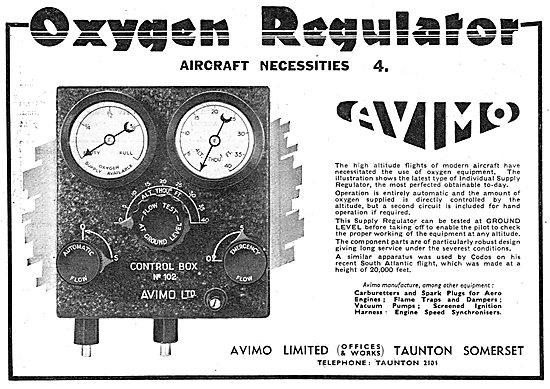 Avimo Aircraft Oxygen Regulator                                  