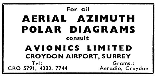 Avionics Ltd Croydon. Aerial Azimuth Polar Diagrams              