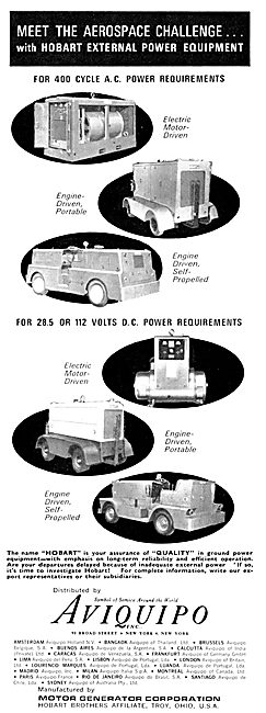 Aviquipo Ground Power Units - Hobart External Power Equipment    