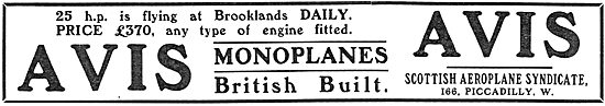 Avis Monoplane 25hp Flying At Brooklands - £370                  