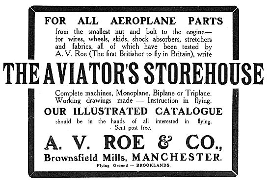 Avro - Aviators Storehouse - Aeroplane Parts                     
