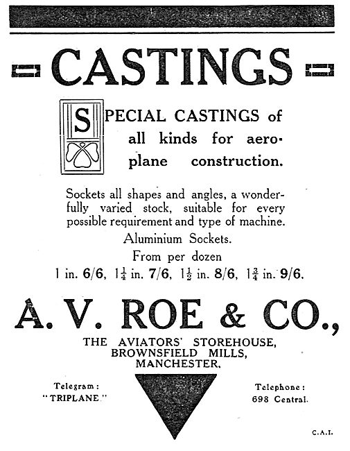 Avro - Castings For Aircraft Construction                        