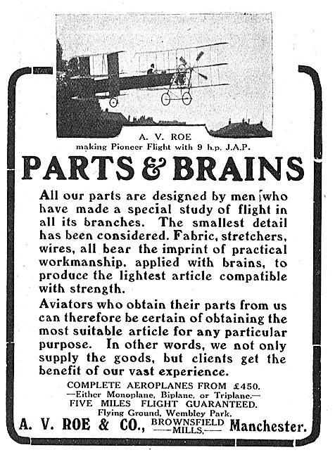 Avro Aeroplanes - Parts & Brains.                                