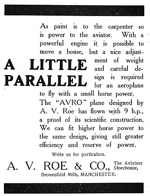 Avro 9HP Aeroplanes                                              