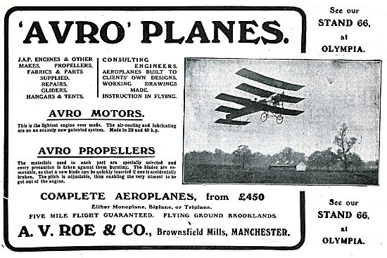 Avro Planes JAP Engines. Aircraft Built To Clients Specification 