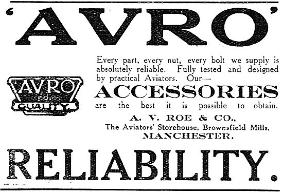 The Aviators Storehouse: Avro Accessories For Aeroplane Builders 