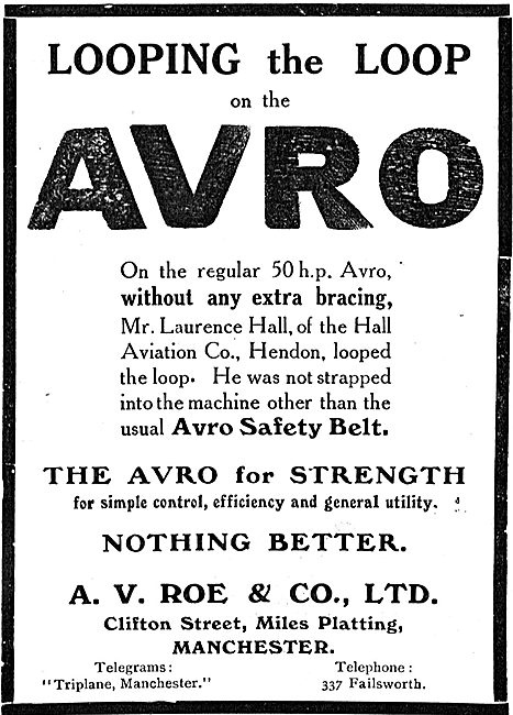 Mr Laurence Hall Regularly Loops The Loop In His 50HP Avro       