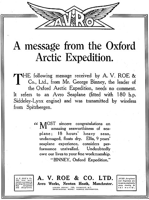 The Oxford Arctic Expedition - Avro                              
