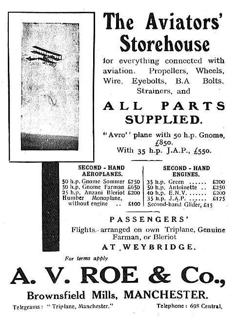 Avro Aviators' Storehouse: List Of Second Hand Aircraft For Sale 