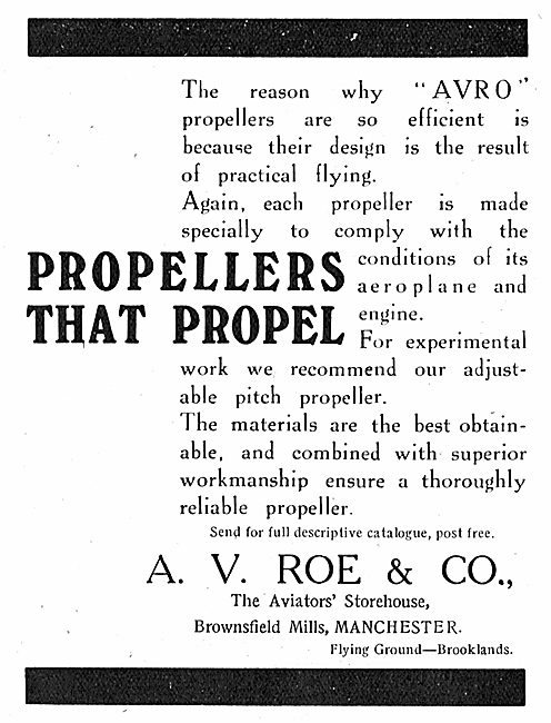 Avro Propellers. Propellers That Propel.                         