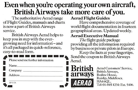 British Airways Aerad Flight Guides                              