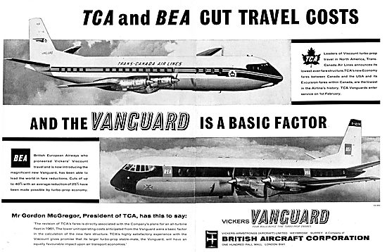 TCA & BEA Cut Travel Costs With The BAC Vickers Vanguard         