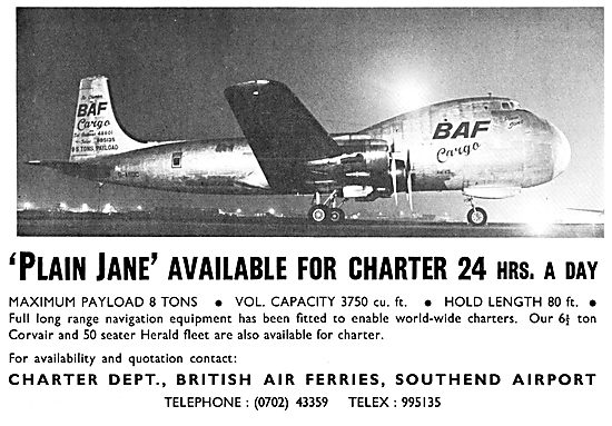 British Air Ferries - BAF Plain Jane Carvair 1975                