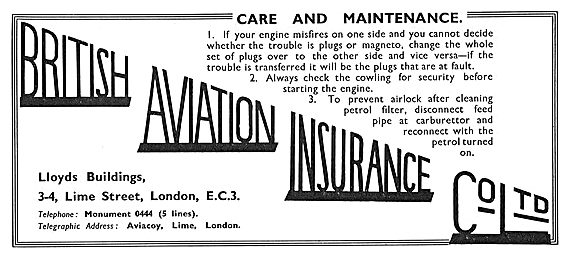 British Aviation Insurance Care and Maintenance                  