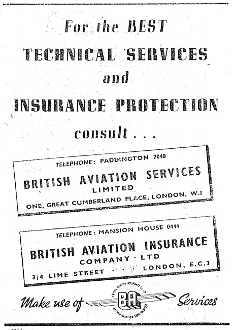 British Aviation Insurance Company 1947                          