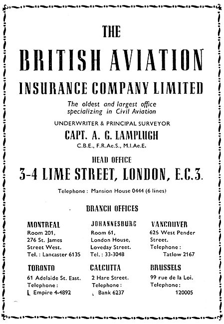 British Aviation Insurance Co Ltd                                