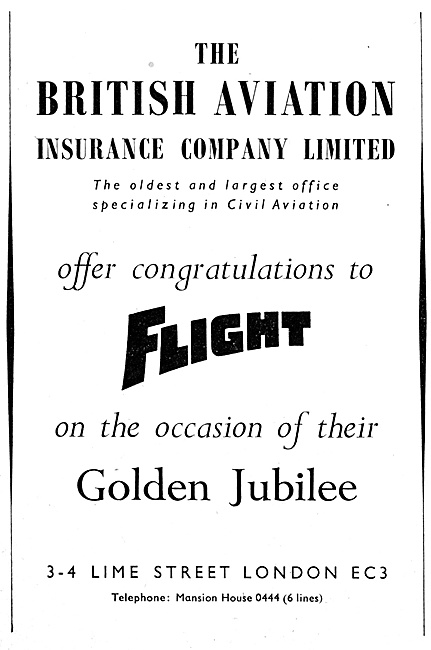 British Aviation Insurance 1959                                  