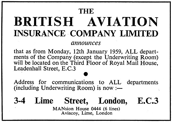 British Aviation Insurance                                       