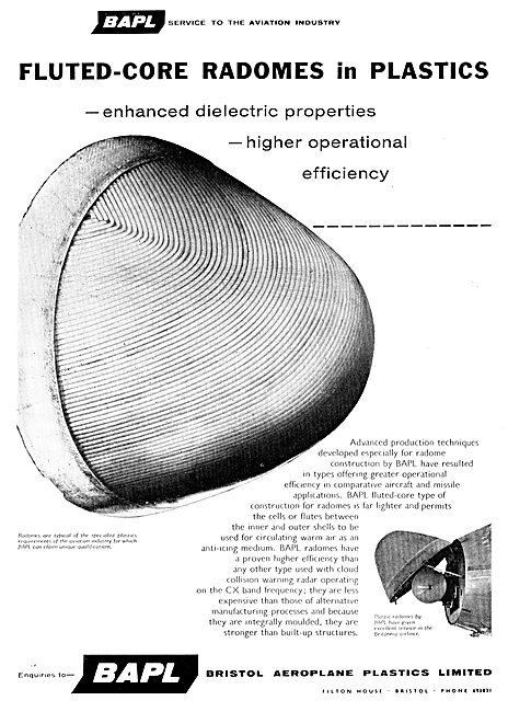 Bristol Aeroplane Plastics Radomes For Aircraft                  