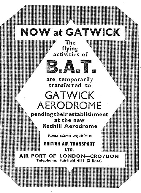 British Aerial Transport - Gatwick                               