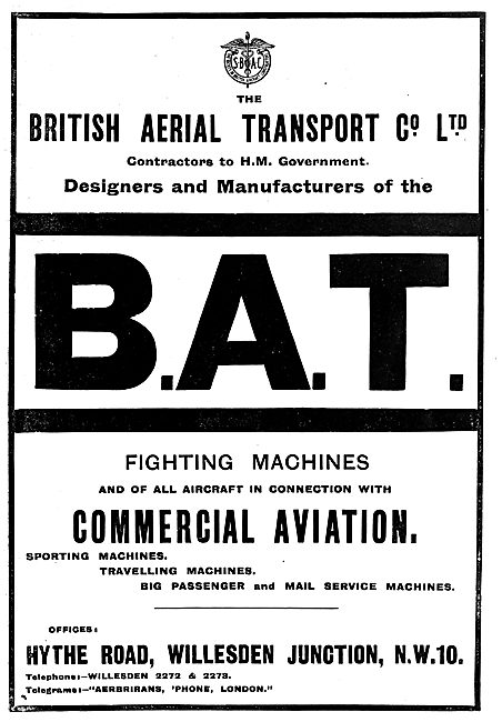 British Aerial Transport - BAT                                   