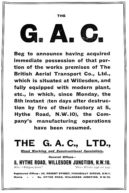 British Aerial Transport - GAC                                   