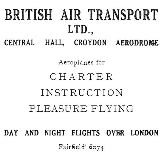 B.A.T. British Air Transport. Croydon. Flying Training 1931      