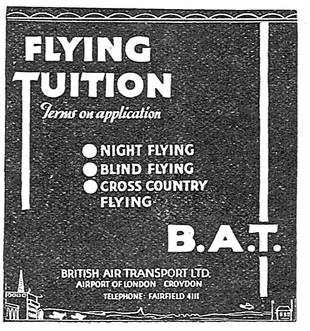 British Air Transport - BAT. Night Flying Tuition Croydon        