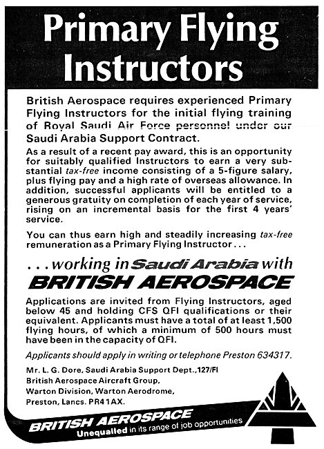 British Aerospace Pilot Recruitment - Saudi                      